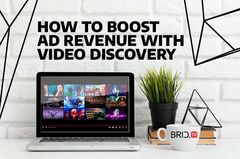 How to boost ad revenue with video discovery by BridTV with an open laptop in the background