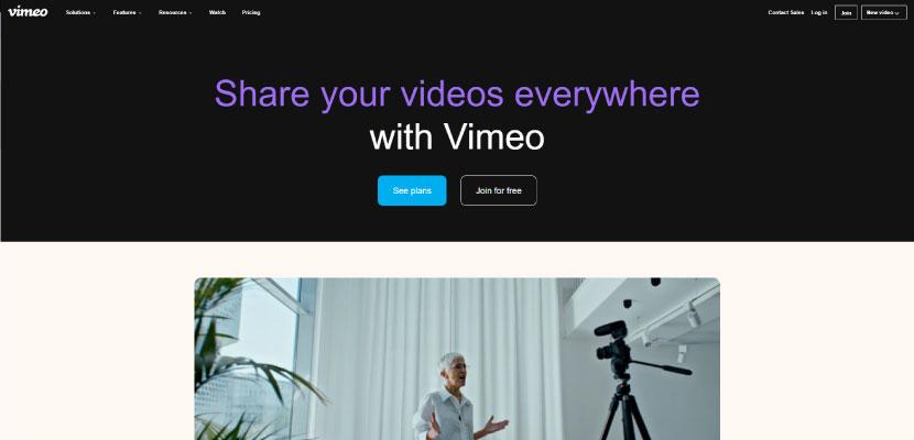 vimeo online video platform screenshot