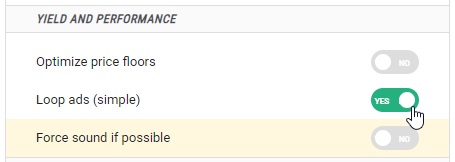 CMS screenshot loop ads feature