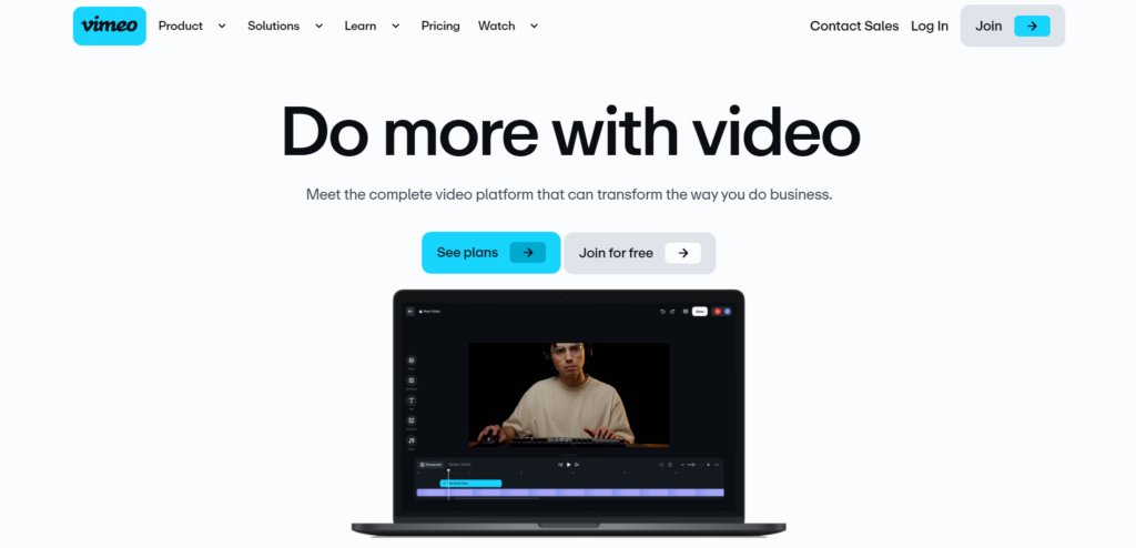 vimeo landing page