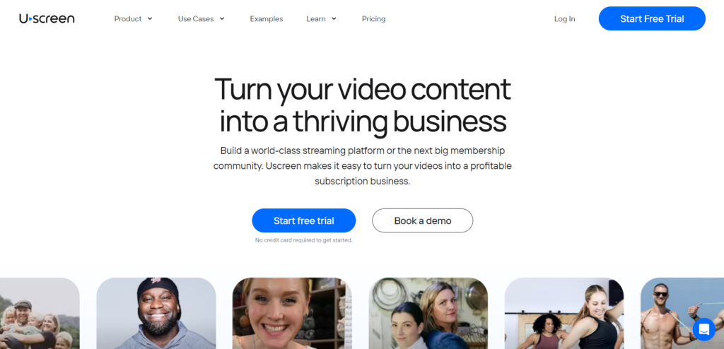 Uscreen landing page